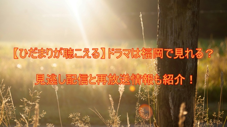 【ひだまりが聴こえる】ドラマは福岡で見れる？見逃し配信と再放送情報も紹介！